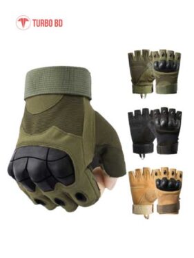 Half finger Military Grade Tactical Outdoor Hand Gloves for Bike Motorcycle-Army Green