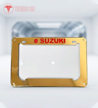 SUZUKI License Plate Frame 2 Part Golden & Black | Premium Number Plate Frame for All SUZUKI Motorcycles