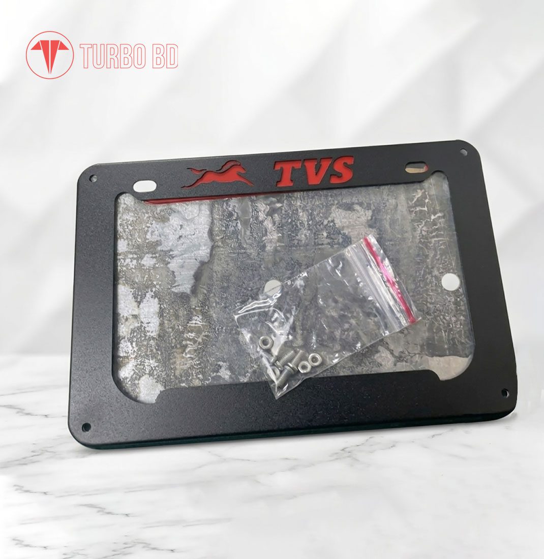 tvs-license-plate-frame-2-part-golden-black-color-for-all-tvs-motorcycle