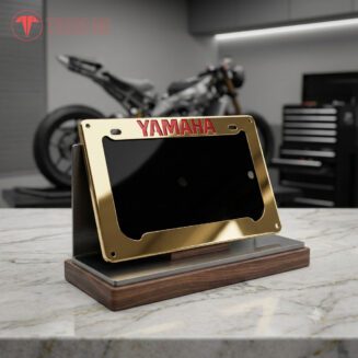 YAMAHA License Plate Frame 2 Part Golden & Black Color for All YAMAHA Motorcycle