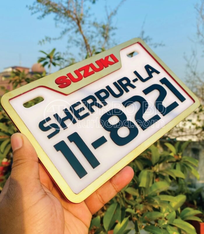 3D With Golden SS Customized Bike Number Plate 3D With Golden SS Customized Bike Number Plate