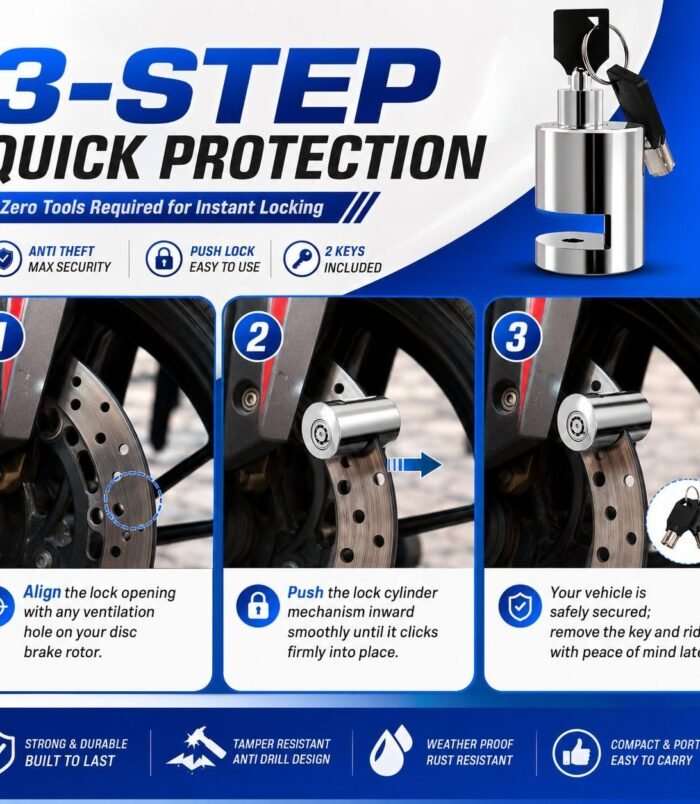 OTOROYS Stainless Steel Disc Brake Lock