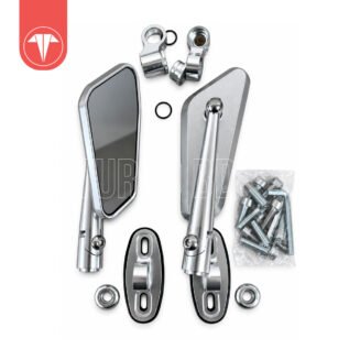 Premium Bike Rear View Mirror | Silver Motorcycle Side Mirror
